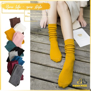Tất nữ cổ cao Nhật Bản 12 màu tự chọn cổ bèo nhún phong cách vintage ullzang