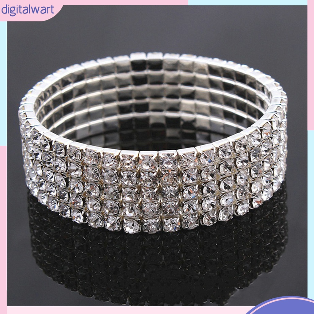 Vòng Tay Hợp Kim Co Giãn Đính Đá Thời Trang Cho Nữ