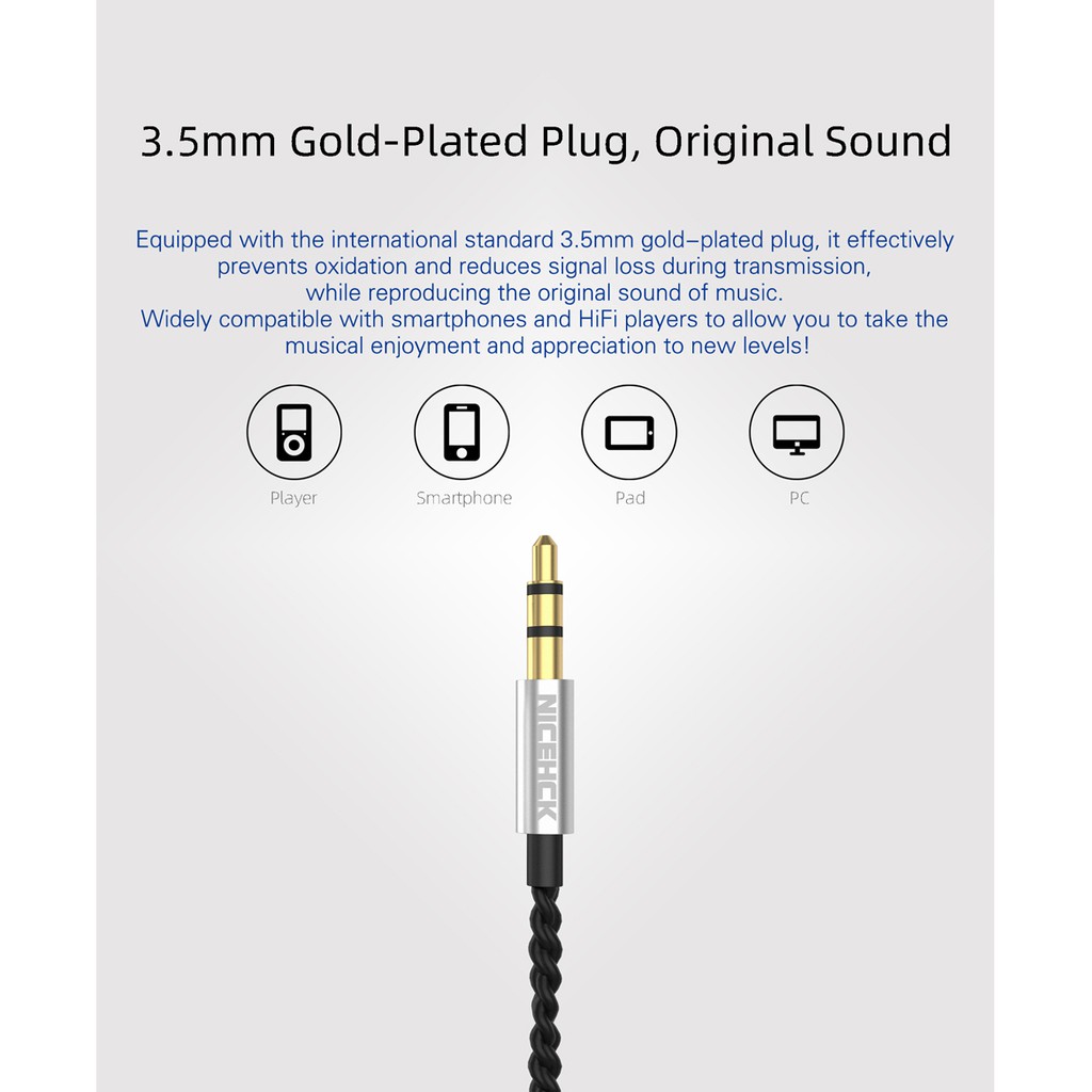 Tai nghe NICEHCK B40 3.5mm PK1 14.8mm âm thanh nổi 32ohm