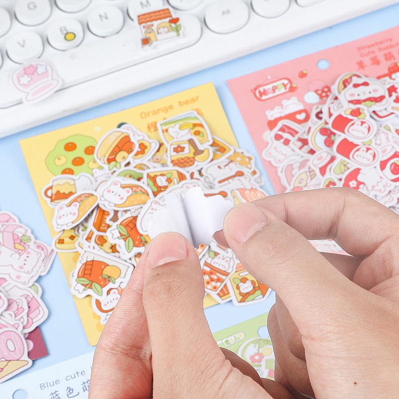 Bộ 200 miếng dán hoạt hình đáng yêu trang trí nhật ký