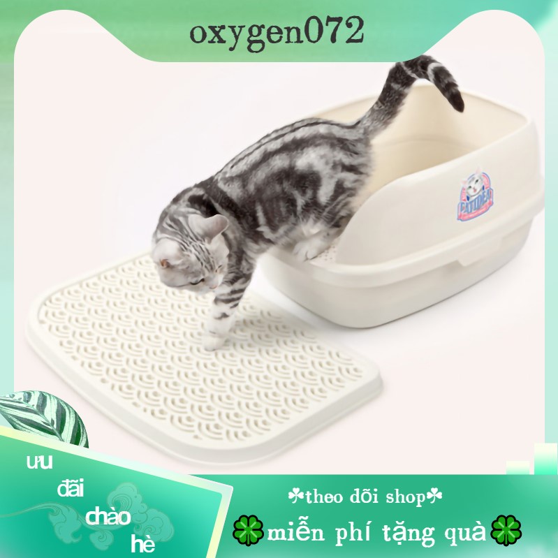 Khay vệ sinh cho mèo Hộp Đi Vệ Sinh Bán Nửa Cỡ Lớn Chống Rò Rỉ Cát Kèm Xẻng Múc Sữa Dành Cho Mèo Cưng