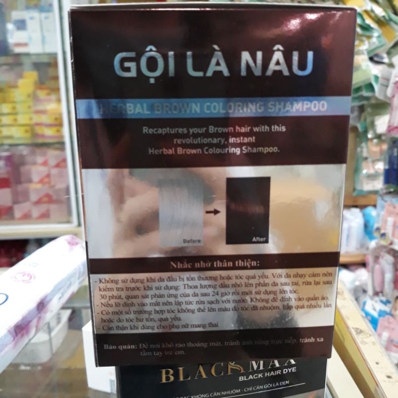 ✅✅Dầu Gội Maxtrix nhuộm là đen và nhuộm là nâu hộp 10 gói