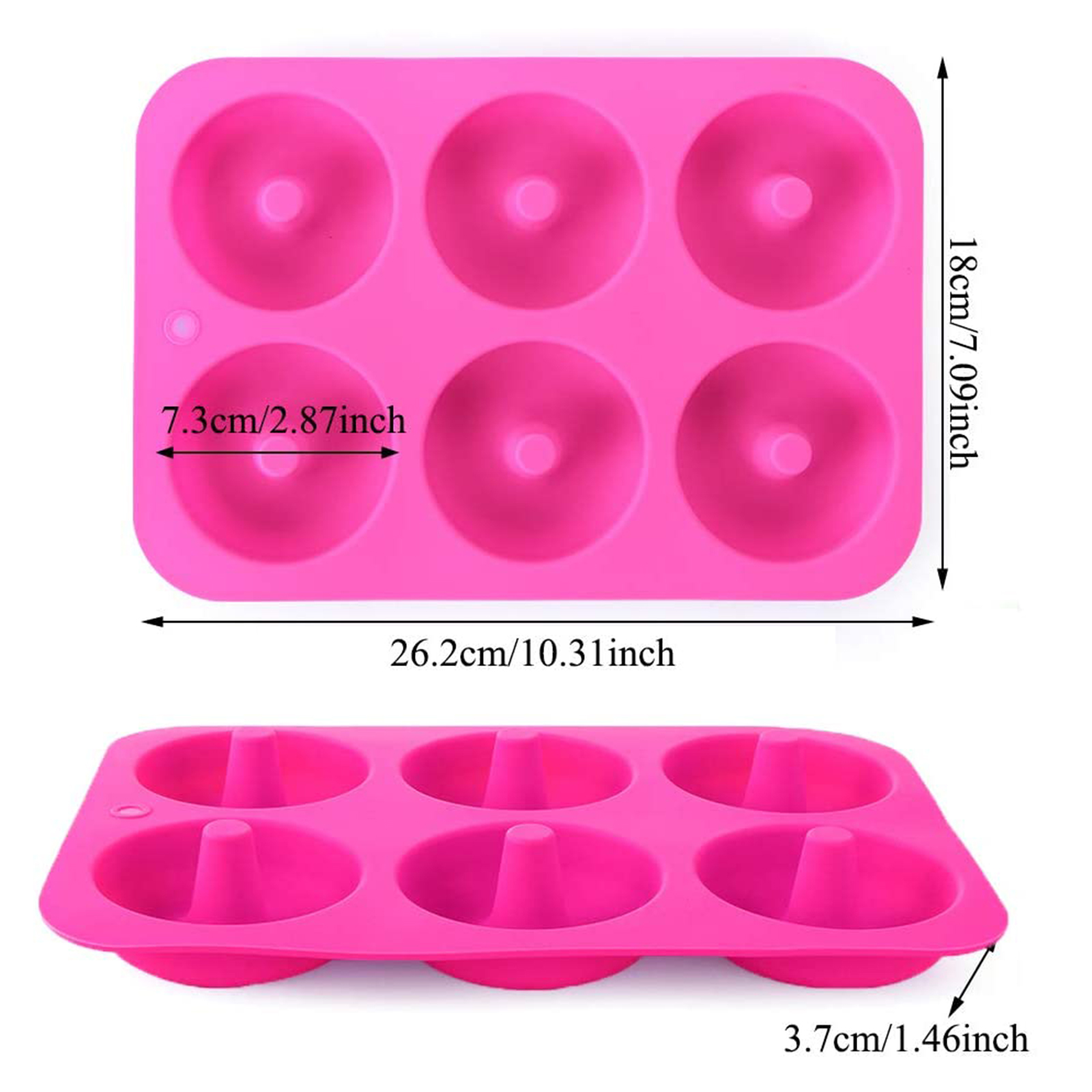 Silicone Khuôn Silicon Làm Bánh Donut 6 Ngăn Cách Nhiệt Có Thể Tái Sử Dụng