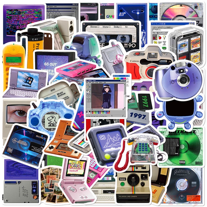 ❉ Retro Memory Devices Series 01 Disc CD Times Stickers ❉ 50Pcs/Set DIY Fashion Waterproof Doodle Decals Stickers