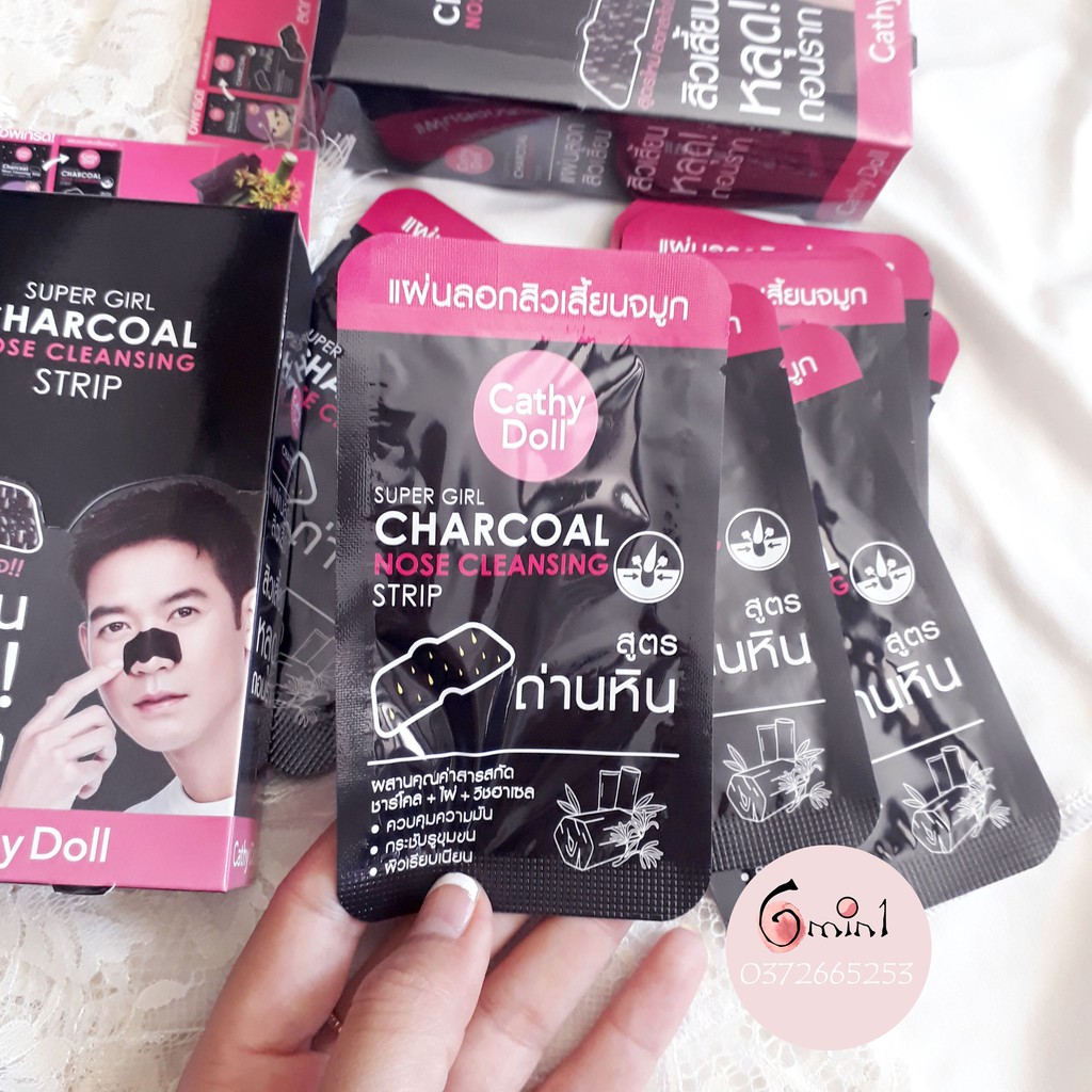 [NEW] Miếng Lột Mụn Đầu Đen Cathy Doll Super Girl Charcoal Nose Cleansing Strip