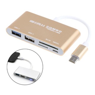 Combo t-693 usb 3.1 type c sang sd micro sd tf card reader usb 2.0 usb3.0 bộ sạc otg - bạc