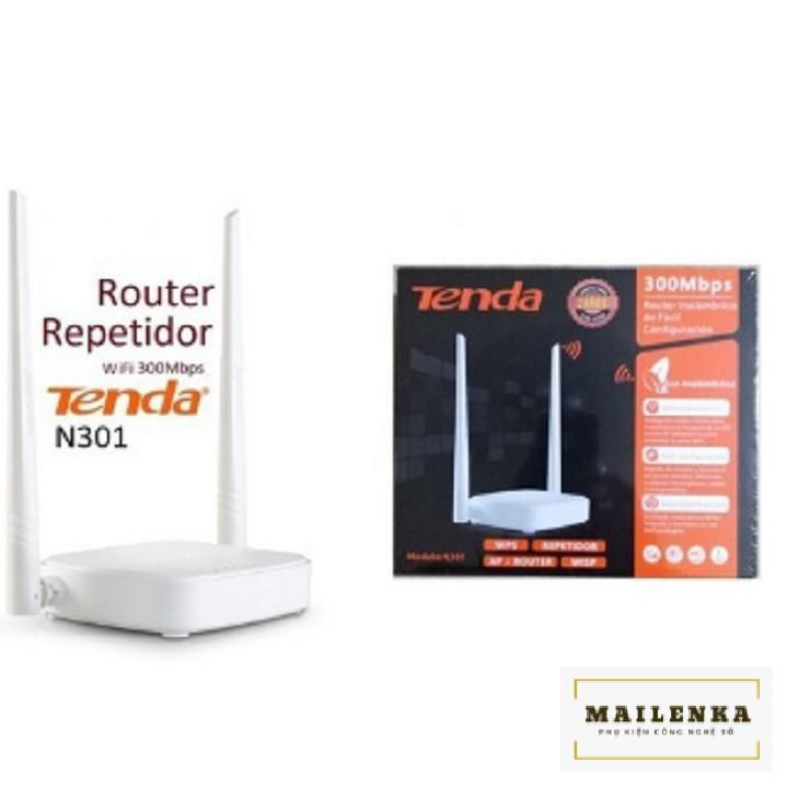 Bộ Phát Wifi Tenda N301 2 râu Chuẩn 300Mb tiện lợi có Lan