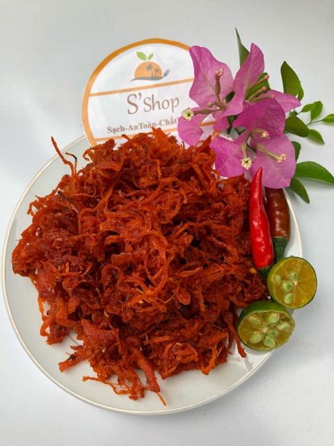 Khô heo sợi cary 500g tặng ô mai mơ | BigBuy360 - bigbuy360.vn