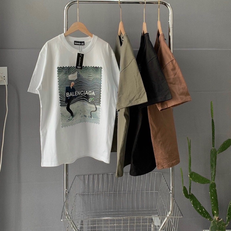ÁO THUN TAY LỠ COTTON BALENCIAGAA THE MEN FORM UNISEX NAM NỮ (kèm ảnh thật)