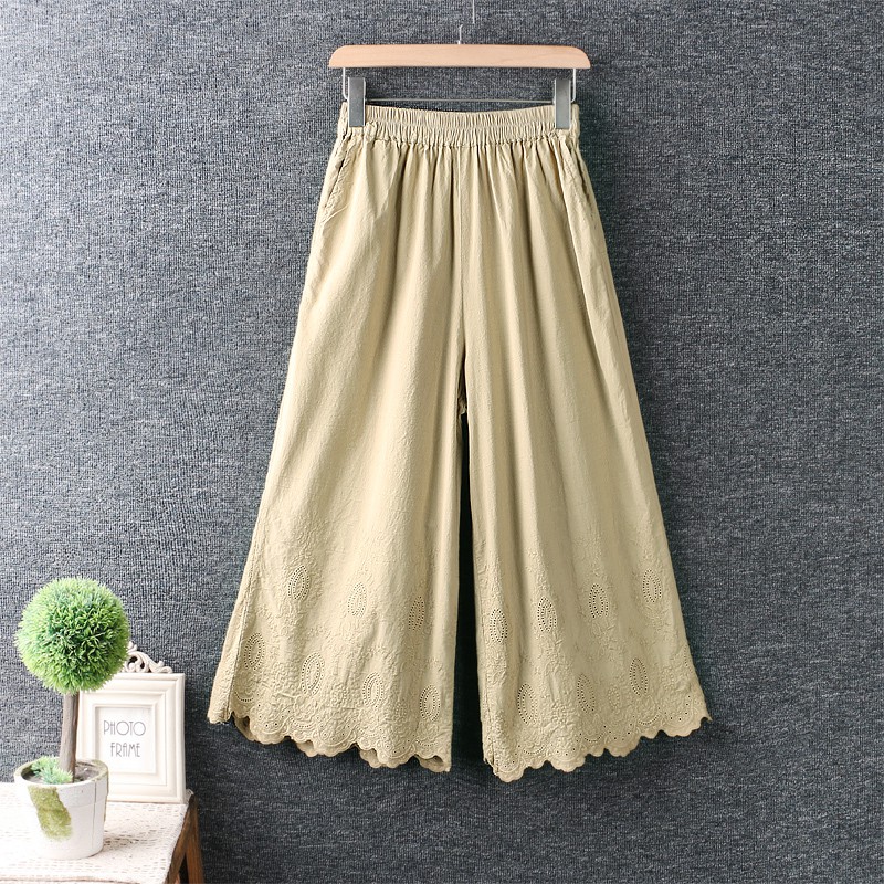 Quần Dài Lưng Thun Co Giãn Tốt Thêu Họa Tiết Kiểu Nhật Bản Cá Tính Cho Nữ | BigBuy360 - bigbuy360.vn