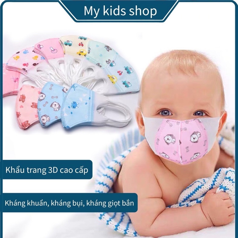 Khẩu Trang Cho Bé 3D Mask hoạ tiết xinh cho bé (túi 5 cái)