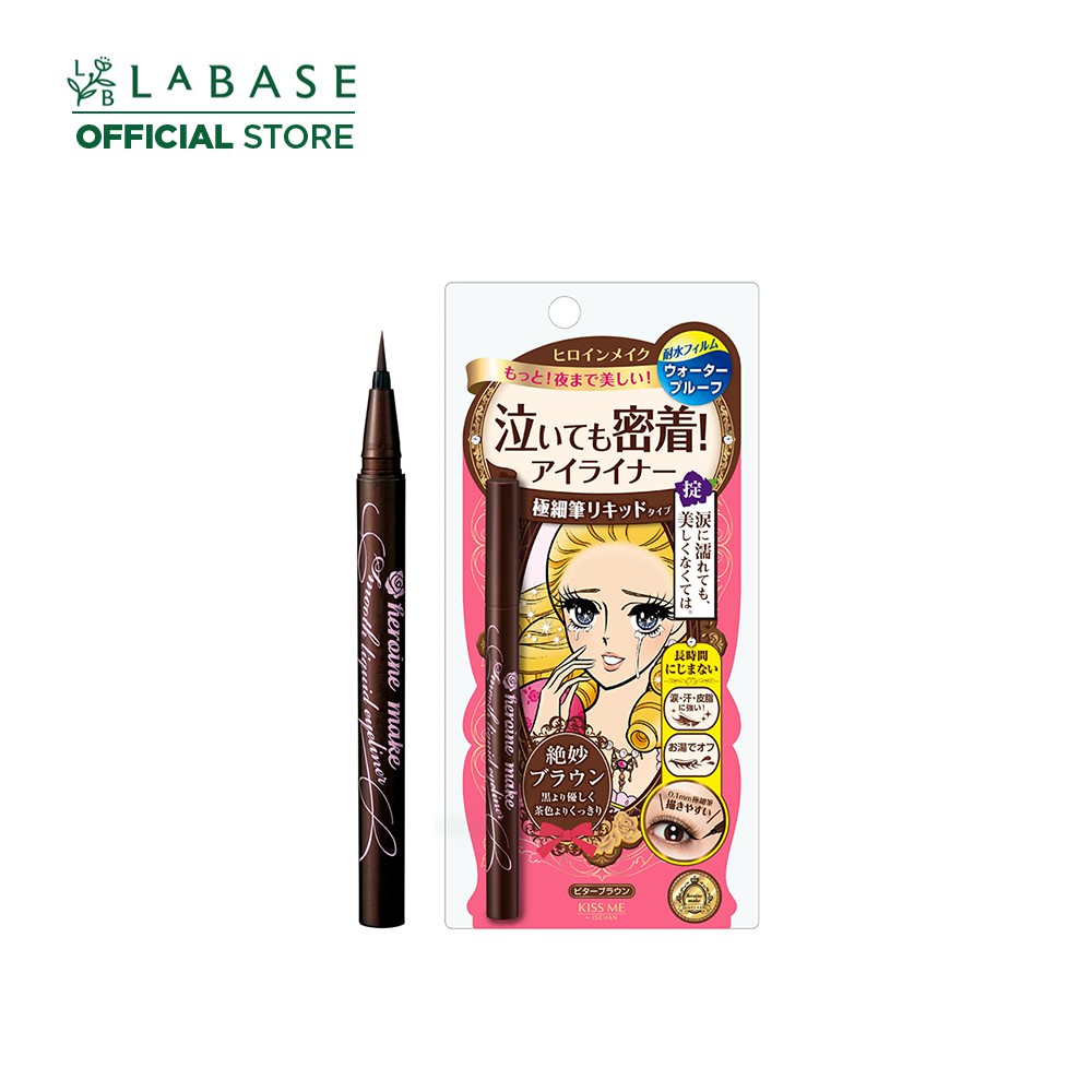 Bút kẻ mắt Isehan Kiss Me Heroine Make Smooth LIQUID Eyeliner, Super Waterproof