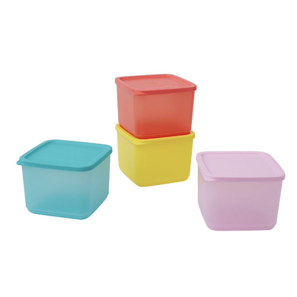 BỘ HỘP BQTP TUPPERWARE MEDIUM SQUARE ROUND (4)