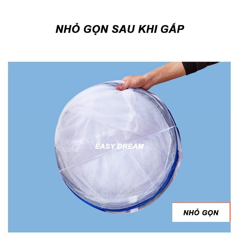 Màn mùng chụp tự bung gấp gọn cao 175cm có 2 cửa vải tuyn mắt nhỏ  chống muỗi