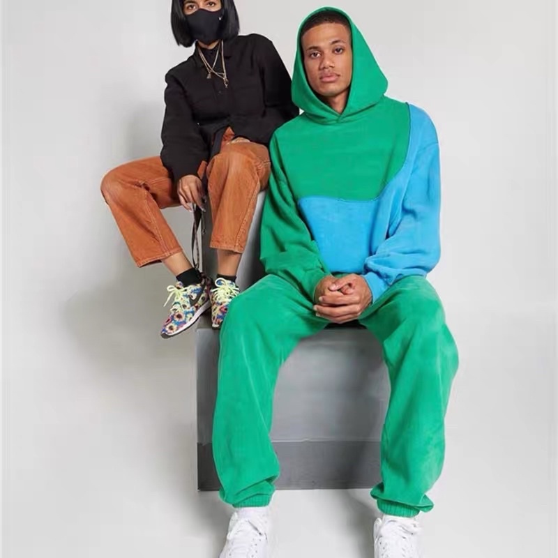 ÁO HOODIES PHỐI 2 MÀU KANYE WEST DÀNH CHO NAM VÀ NỮ