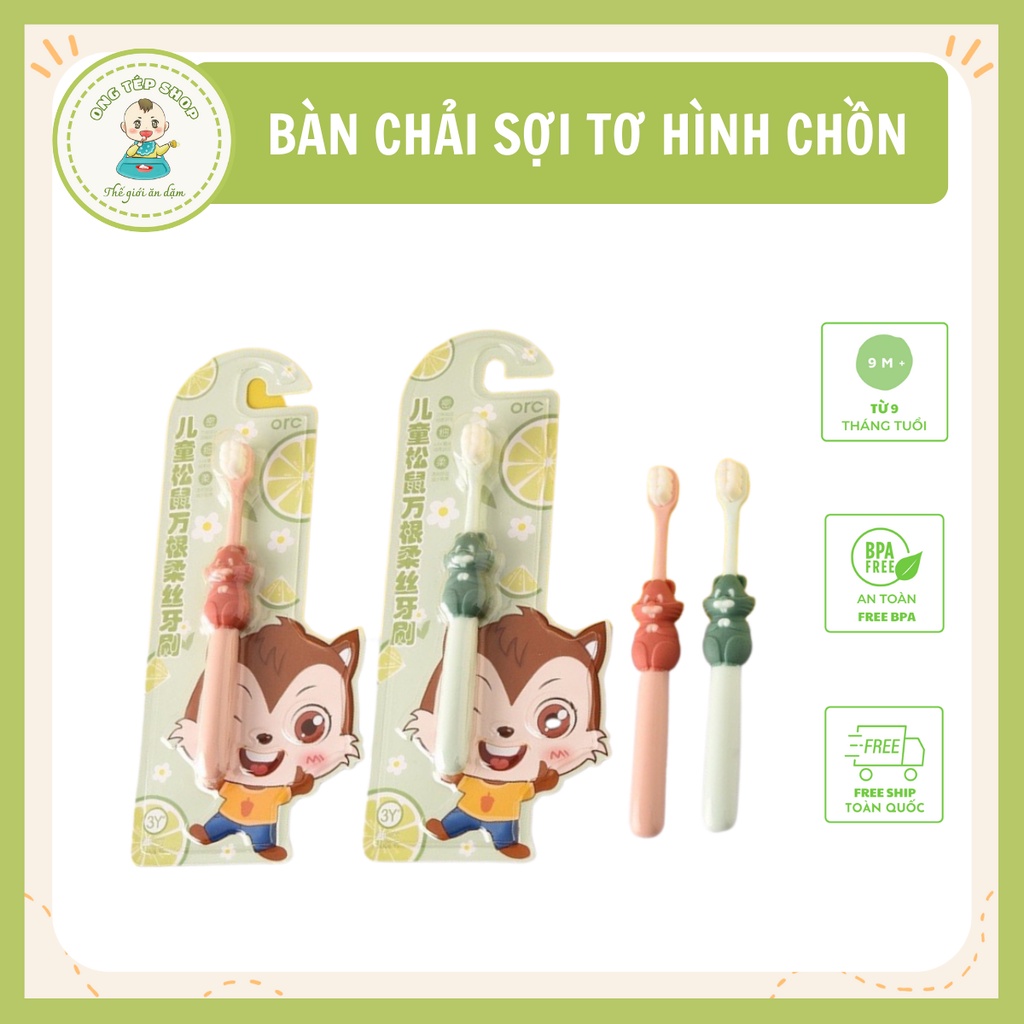 Bàn chải đánh răng sợi tơ cho bé hình con chồn xinh xắn