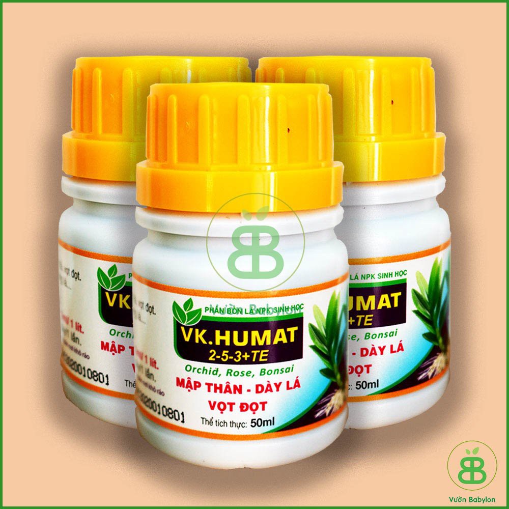 Phân Bón Lá Sinh Học Mập Thân, Dày Lá, Vọt Đọt Vk.Humat 50Ml