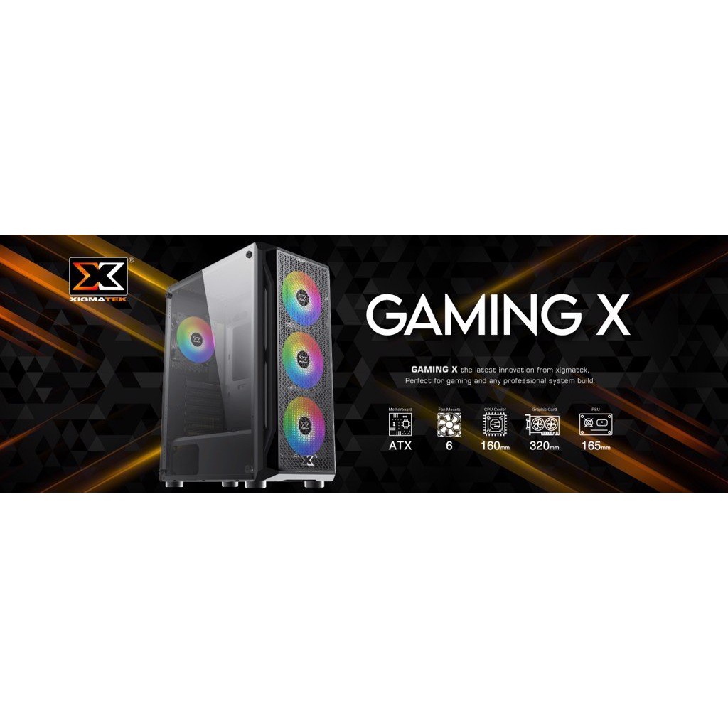 Case máy tính XIGMATEK GAMING X 3FX (EN46188) - GAMING ATX, KÈM 03 FAN XIGMATEK X20ARGB