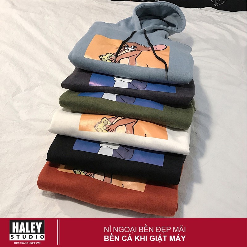 Áo Hoodie Nữ unisex Haley Tom & Jerry phong cách Hàn Quốc cá tính, Chất nỉ bông đẹp HD50 | BigBuy360 - bigbuy360.vn