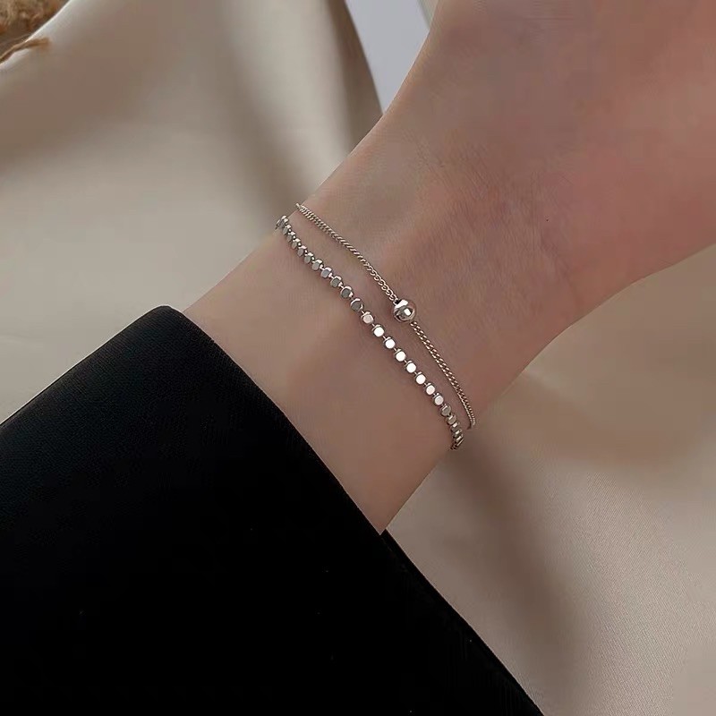 Vòng tay bạc 925 nữ dây đôi đơn giản [Chillee][VT-011] | BigBuy360 - bigbuy360.vn