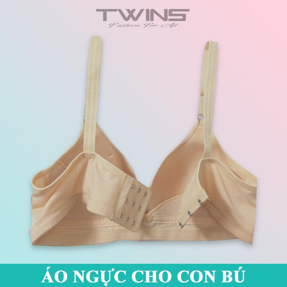 Áo ngực cho con bú không gọng cotton nút bấm mút ép vừa thoải mái thoáng mát size lớn 36-38-40-42
