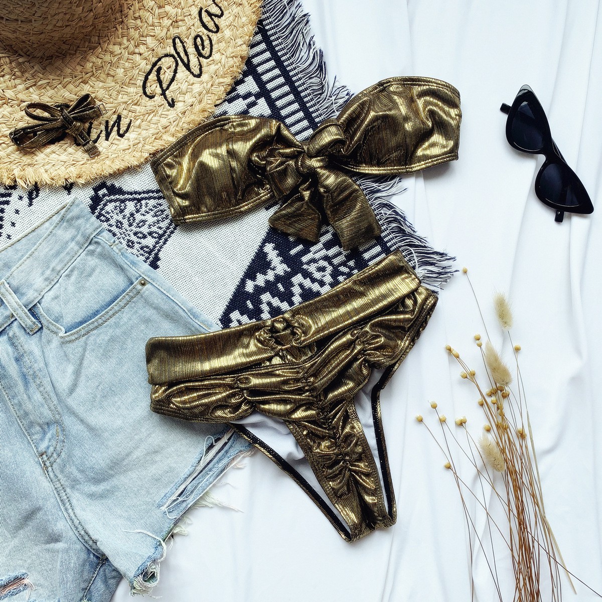 Bikini Nữ Cạp Cao Màu Xanh Da Trời Gợi Cảm | BigBuy360 - bigbuy360.vn