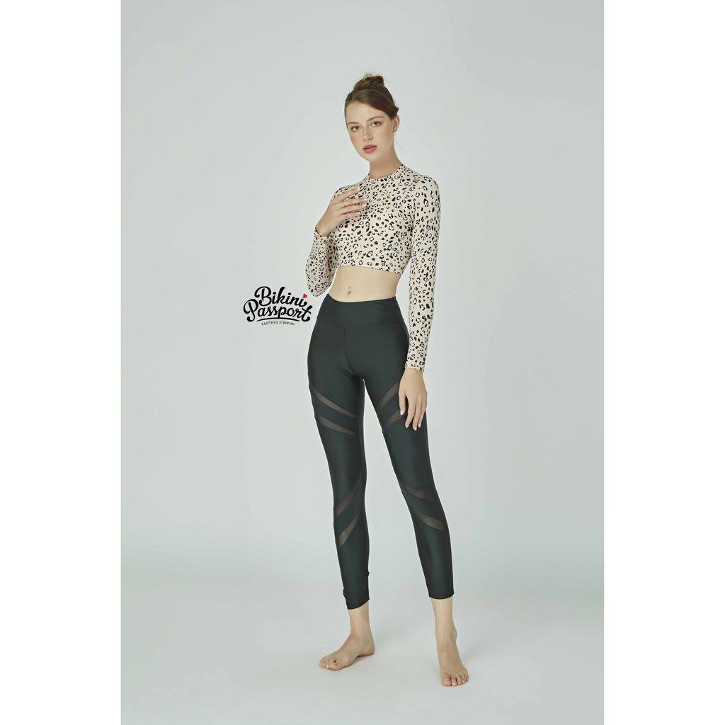 Áo bơi Nữ BIKINI PASSPORT kiểu dáng tay dài Basic- màu Da báo - BS202_LEO