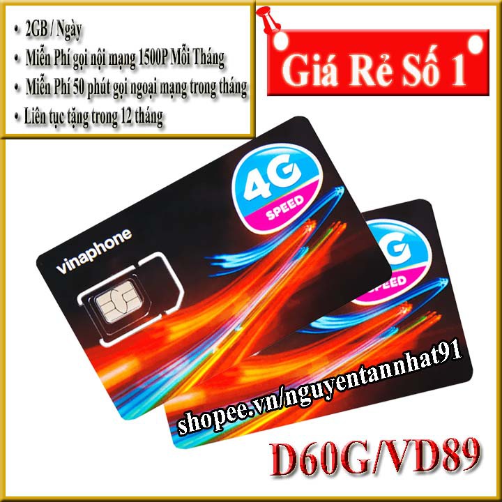 💝Freeship💝SIM 4G VINA TRỌN GÓI 12 THÁNG KHÔNG NẠP TIỀN 💝 VD89,💝VD149,D60G