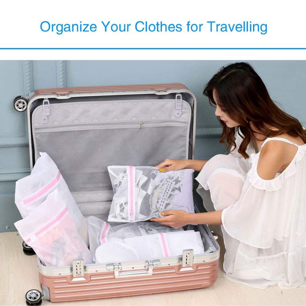 [Hot Promos] Túi Lưới Đựng Đồ Lót / Vớ / Đồ Lót Trong Máy Giặt Khóa Kéo Bền Bỉ Dùng Khi Đi Du Lịch