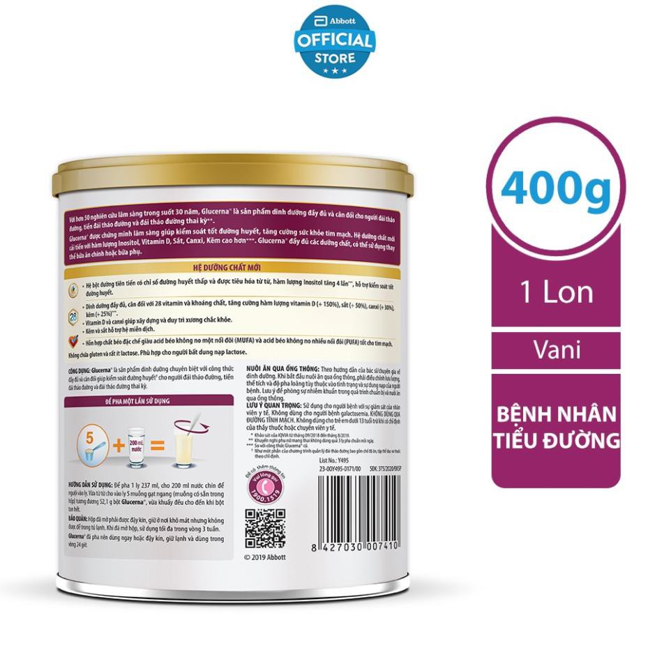 [ CHÍNH HÃNG] Sữa bột dành cho người bị tiểu đường Glucerna Abbott 400g