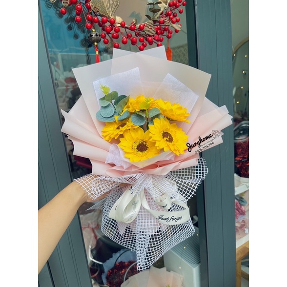 Bó hoa sáp hướng dương 5b kèm túi tặng thiệp