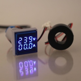 Square LED Digital Dual Display Voltmeter & Ammeter Voltage Gauge Current Meter