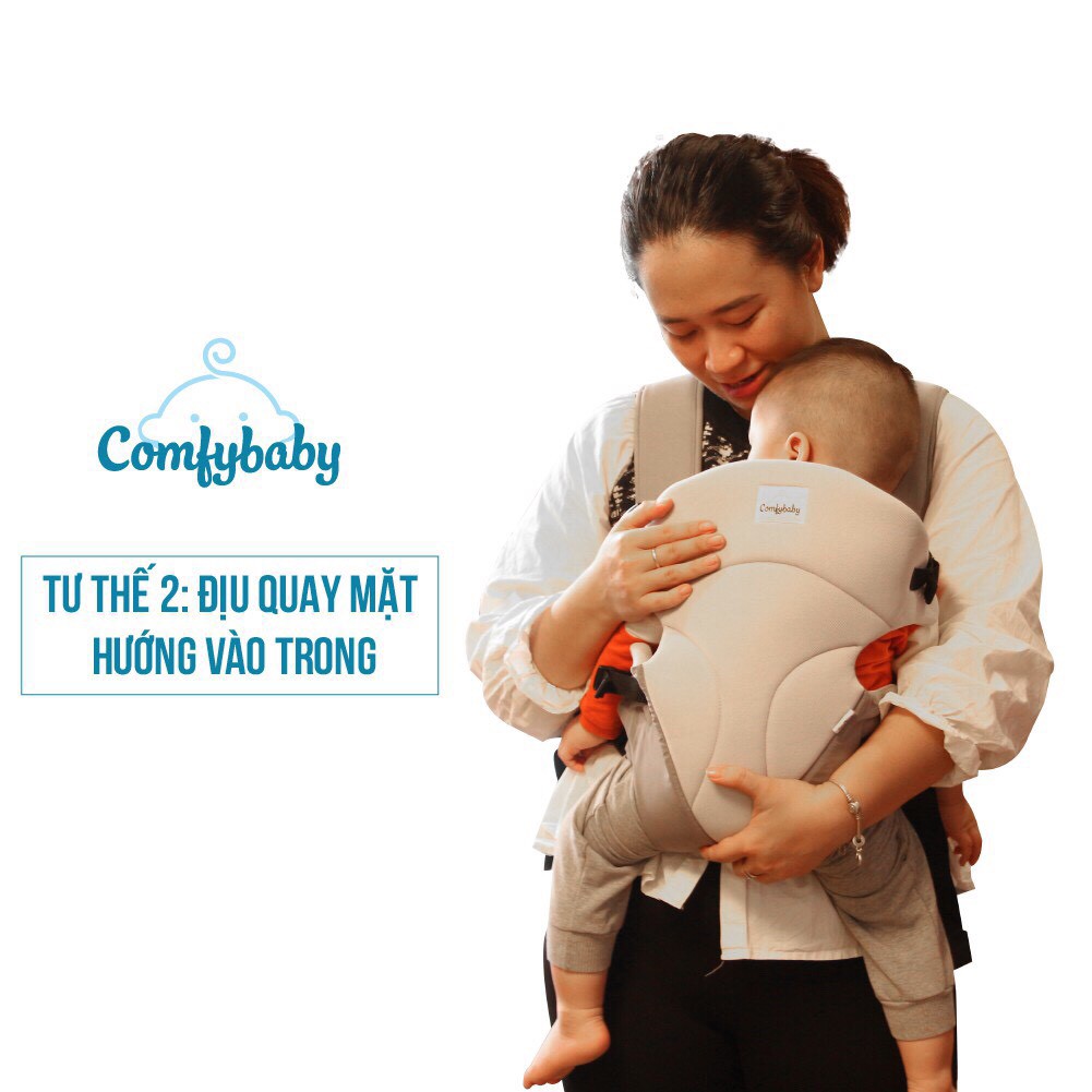 Địu 3 tư thế thông hơi siêu nhẹ Comfybaby