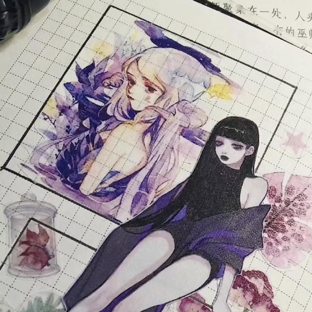 Băng dính trang trí washi tape hoạ tiết thiếu nữ đặc biệt nhà SAKALAKA