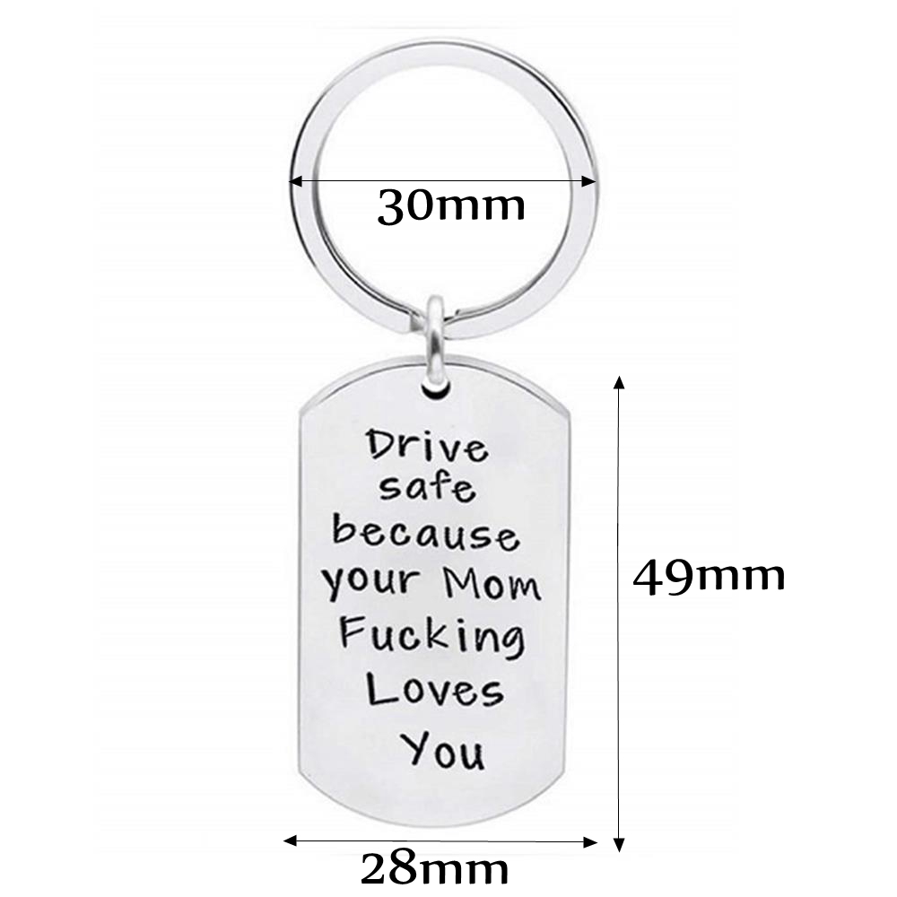 CACTU Gift For Mom Daughter Her Him Stainless Steel Accessories Bag Pendant Funny Keyring Letter Keyring