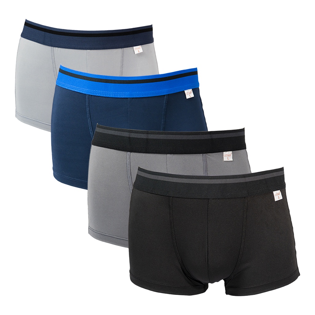 Combo 4 quần lót boxer nam CITYMEN lưng Sọc vải thun lạnh co dãn tốt, dễ chịu quần sịp đùi nam