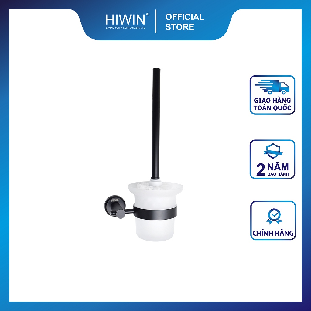 Chổi cọ toilet, chổi cọ bồn cầu nhà vệ sinh inox 304 mạ đen HIWIN Y-536