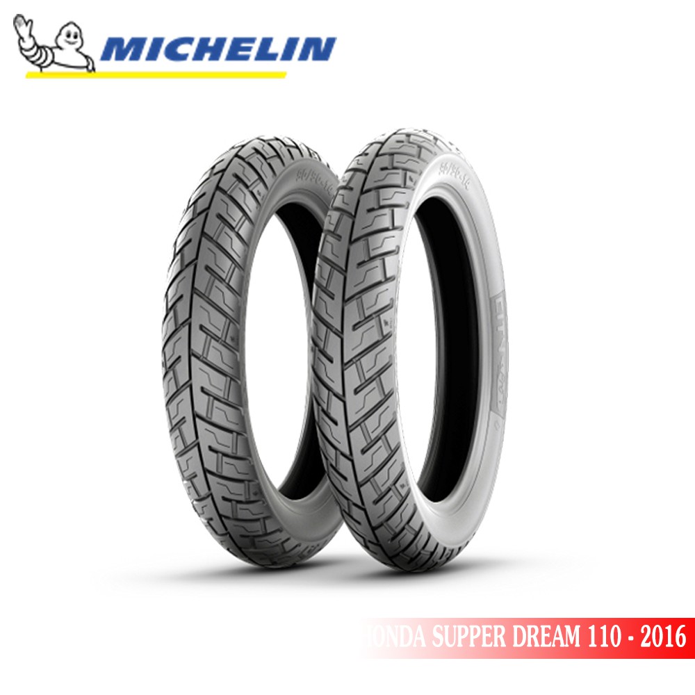 Cặp lốp xe HONDA SUPPER DREAM 110 2016 MICHELIN TRƯỚC 70/90-17 CITY GRIP PRO và SAU 80/90-17 CITY GRIP PRO