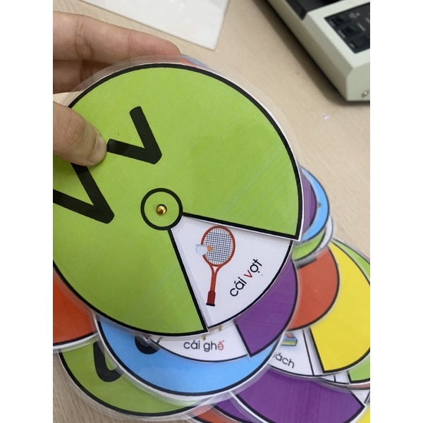 Bảng chữ cái tiếng việt Đồ chơi giáo dục sớm montessori vòng xoay cho bé