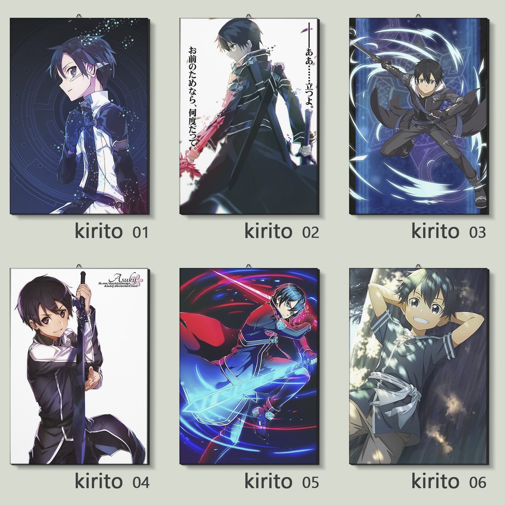 Áp Phích Hình Sword Art Online Kirito Khổ A4 20x29cm Tỉ Lệ 1-6