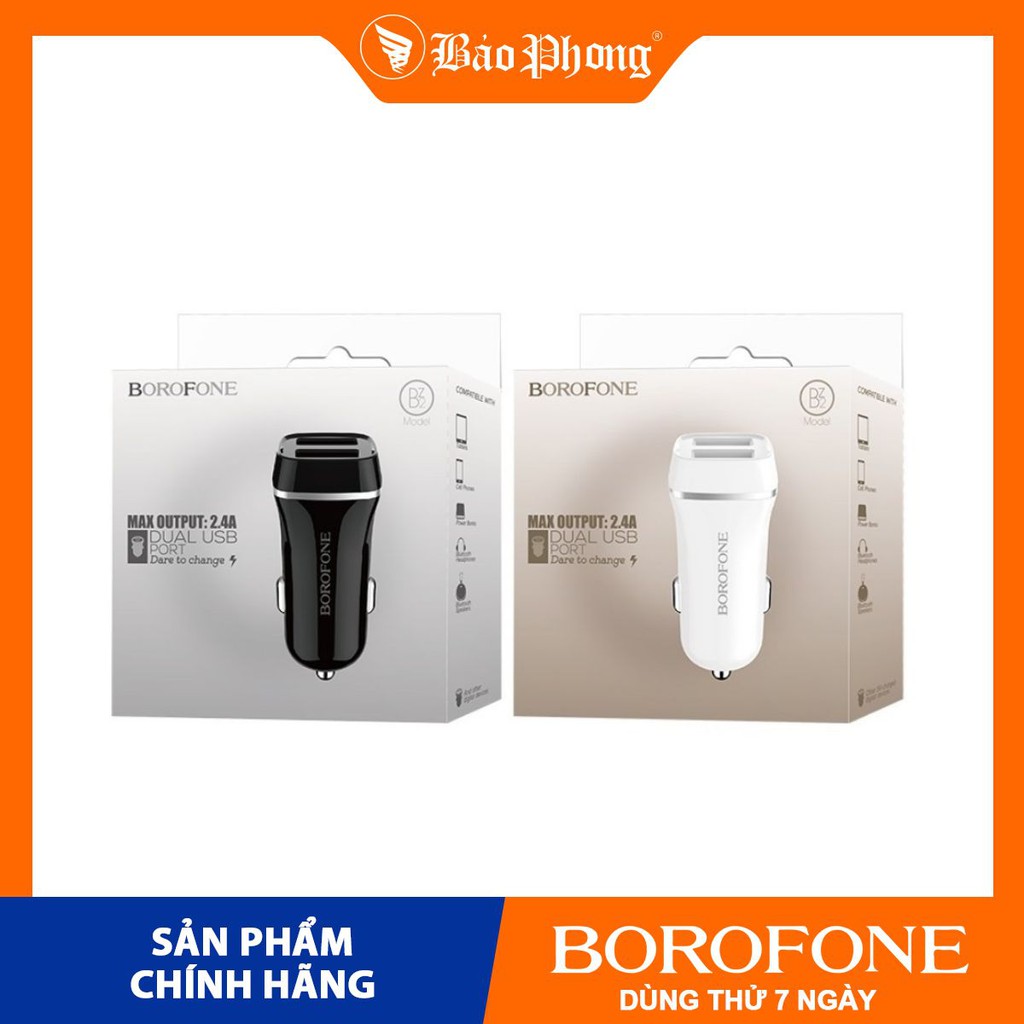 Bộ Cóc Cáp Sạc Xe Hơi BOROFONE BZ2