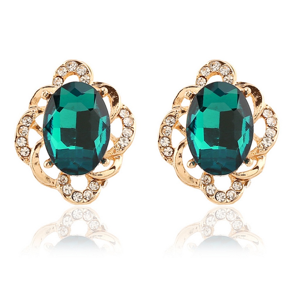 Bộ Khuyên Tai Đính Đá Hình Hoa Cho Nữ