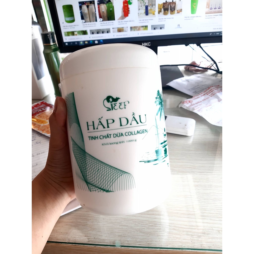 Hấp dầu collagen mềm mượt Sieef 1000ml các màu
