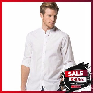 Áo sơ mi nam tay dài công sở Hàn Quốc màu Trắng chất cotton dày dặn thoáng mát size M, L, XL, XXL