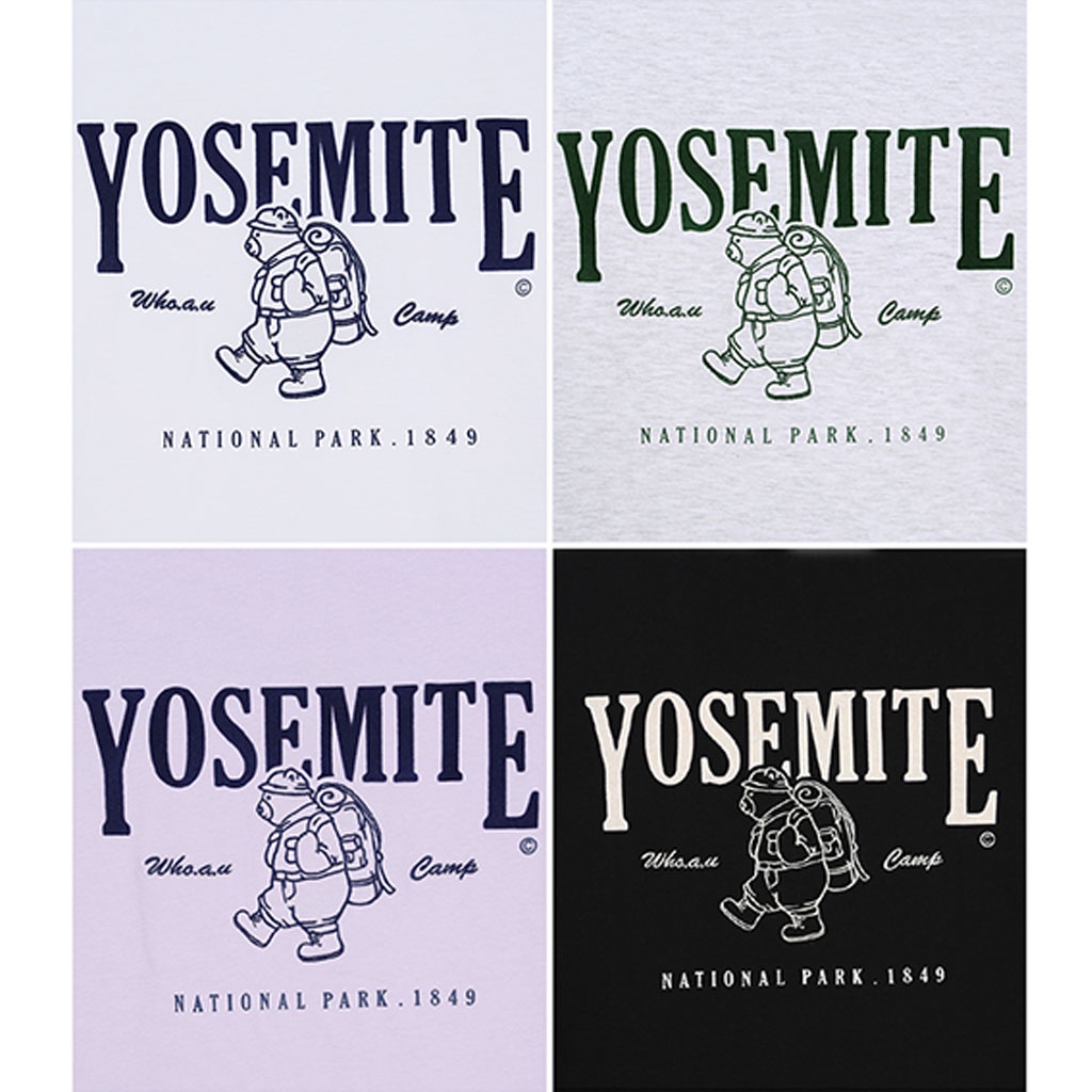 Áo thun WHOAU WHRAC2506U Yosemite tay ngắn thêu họa tiết gấu thời trang