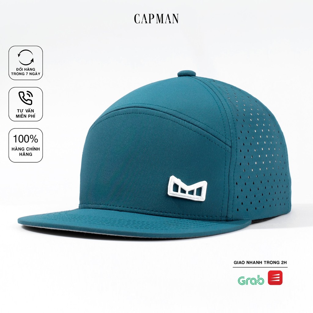 Mũ lưỡi trai CAPMAN chính hãng full box, nón kết nam snapback vải dù CM63 màu xanh cổ vịt