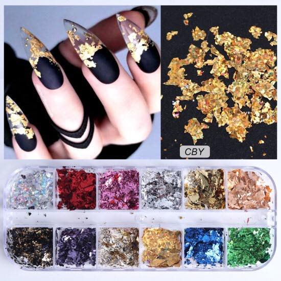 Giấy Bạc Vụn Nhún 12 Màu mẫu mới - Trang Trí Ẩn gel, ẩn bột Rất đẹp - Lẻ 1 Hộp