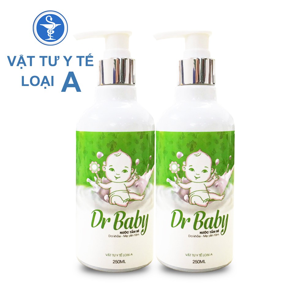 Combo 2 Nước Tắm Thảo Dược Cho bé Dr Baby 250ml Sạch Rôm Sảy, Mẩn Ngứa, Hăm Tã An Toàn Từ Thảo Dược