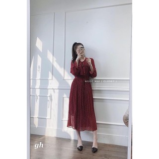 Váy maxi chấm bi