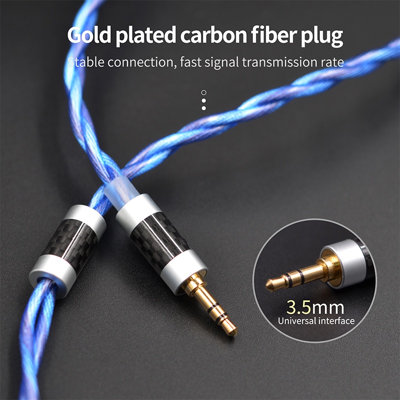 Dây cáp tai nghe FAAEAL 2 chấu 0.75mm thay thế cho KZ EDX ZEX ZS10 PRO ZAS